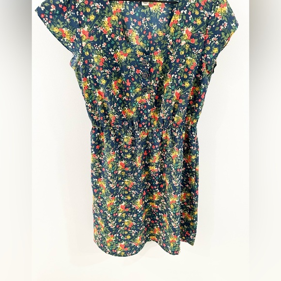 Tucker For Target Short Sleeve Floral Dress Navy Size Medium - Picture 4 of 6